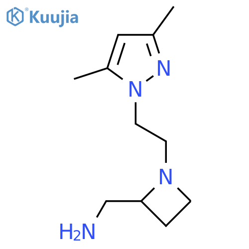{1-2-(3,5-dimethyl-1H-pyrazol-1-yl)ethylazetidin-2-yl}methanamine structure