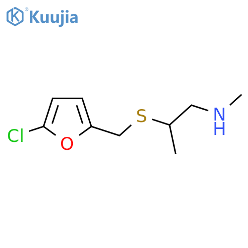 (2-{(5-chlorofuran-2-yl)methylsulfanyl}propyl)(methyl)amine structure