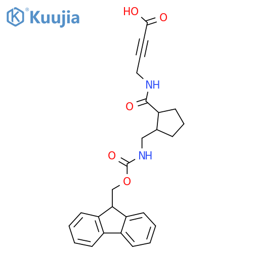 4-({2-({(9H-fluoren-9-yl)methoxycarbonyl}amino)methylcyclopentyl}formamido)but-2-ynoic acid structure