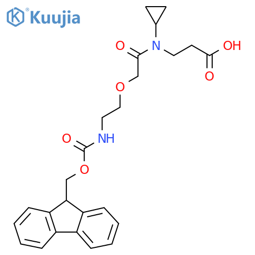 3-{N-cyclopropyl-2-2-({(9H-fluoren-9-yl)methoxycarbonyl}amino)ethoxyacetamido}propanoic acid structure