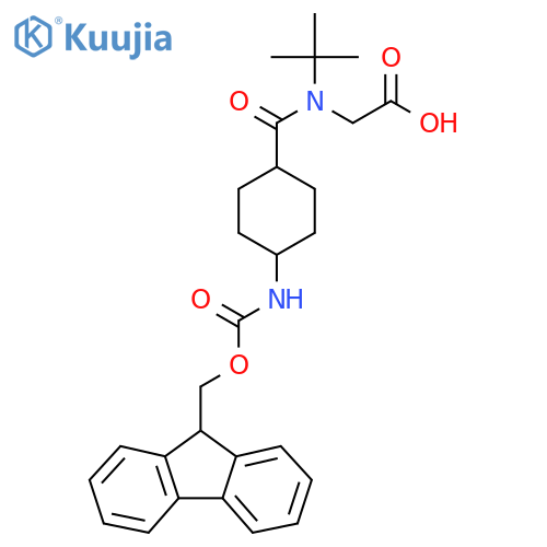 2-{N-tert-butyl-1-4-({(9H-fluoren-9-yl)methoxycarbonyl}amino)cyclohexylformamido}acetic acid structure
