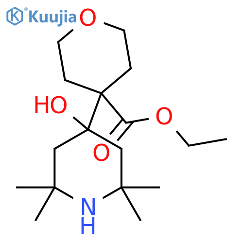 Ethyl 4-(4-hydroxy-2,2,6,6-tetramethylpiperidin-4-yl)oxane-4-carboxylate structure
