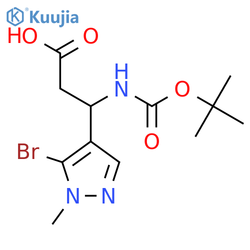 3-(5-bromo-1-methyl-1H-pyrazol-4-yl)-3-{(tert-butoxy)carbonylamino}propanoic acid structure