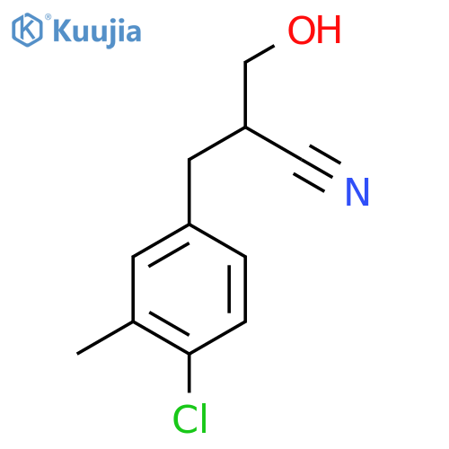 2-(4-chloro-3-methylphenyl)methyl-3-hydroxypropanenitrile structure