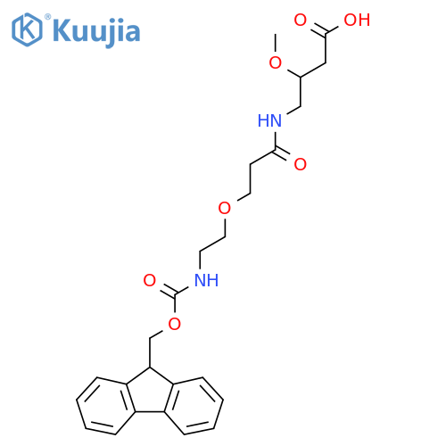 4-{3-2-({(9H-fluoren-9-yl)methoxycarbonyl}amino)ethoxypropanamido}-3-methoxybutanoic acid structure
