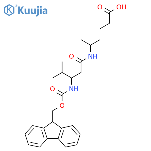 5-3-({(9H-fluoren-9-yl)methoxycarbonyl}amino)-4-methylpentanamidohexanoic acid structure