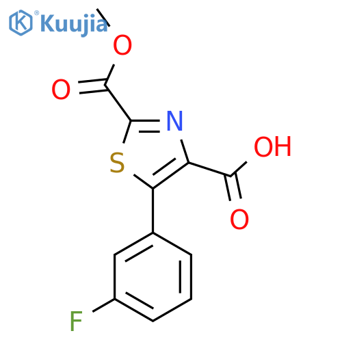 5-(3-fluorophenyl)-2-(methoxycarbonyl)-1,3-thiazole-4-carboxylic acid structure