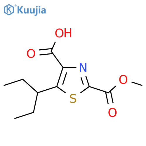 2-(methoxycarbonyl)-5-(pentan-3-yl)-1,3-thiazole-4-carboxylic acid structure
