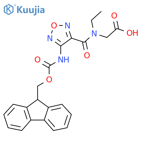 2-{N-ethyl-1-4-({(9H-fluoren-9-yl)methoxycarbonyl}amino)-1,2,5-oxadiazol-3-ylformamido}acetic acid structure