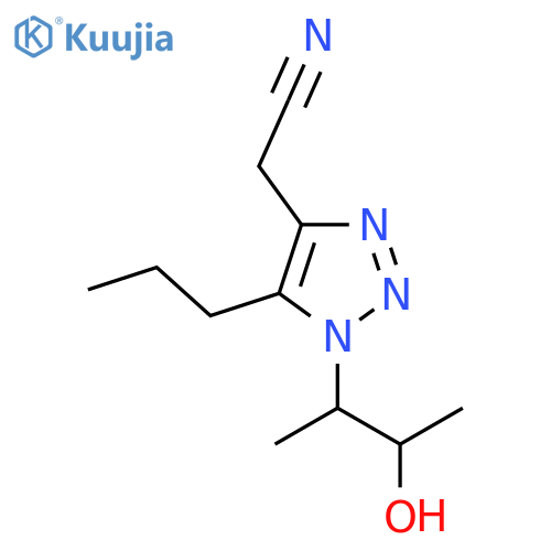 2-1-(3-hydroxybutan-2-yl)-5-propyl-1H-1,2,3-triazol-4-ylacetonitrile structure