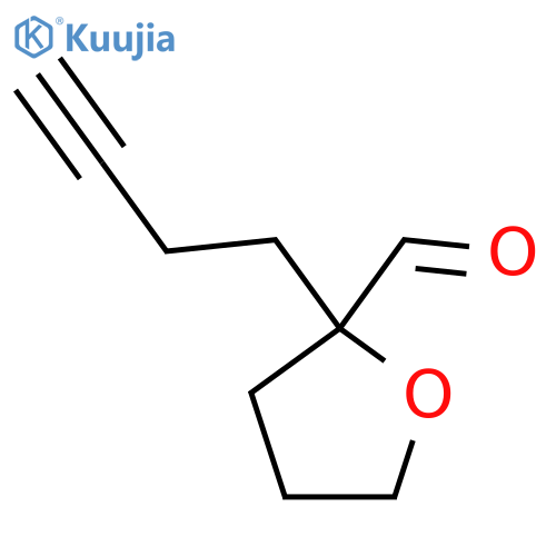 2-(but-3-yn-1-yl)oxolane-2-carbaldehyde structure