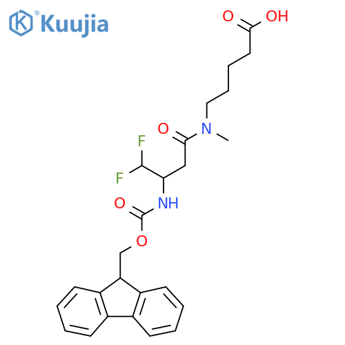 5-3-({(9H-fluoren-9-yl)methoxycarbonyl}amino)-4,4-difluoro-N-methylbutanamidopentanoic acid structure