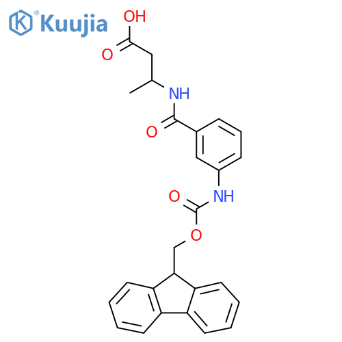 3-{3-({(9H-fluoren-9-yl)methoxycarbonyl}amino)phenylformamido}butanoic acid structure