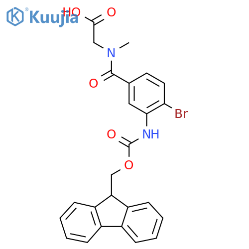 2-{1-4-bromo-3-({(9H-fluoren-9-yl)methoxycarbonyl}amino)phenyl-N-methylformamido}acetic acid structure