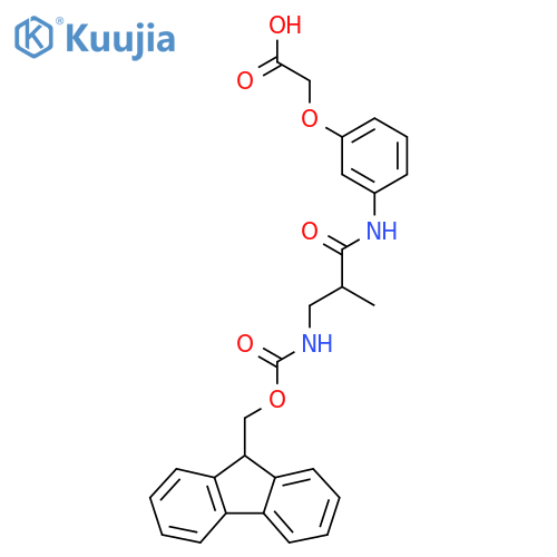 2-{3-3-({(9H-fluoren-9-yl)methoxycarbonyl}amino)-2-methylpropanamidophenoxy}acetic acid structure
