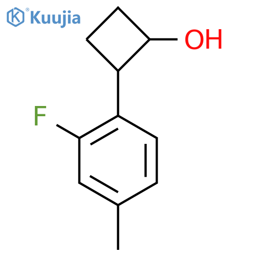 2-(2-fluoro-4-methylphenyl)cyclobutan-1-ol structure