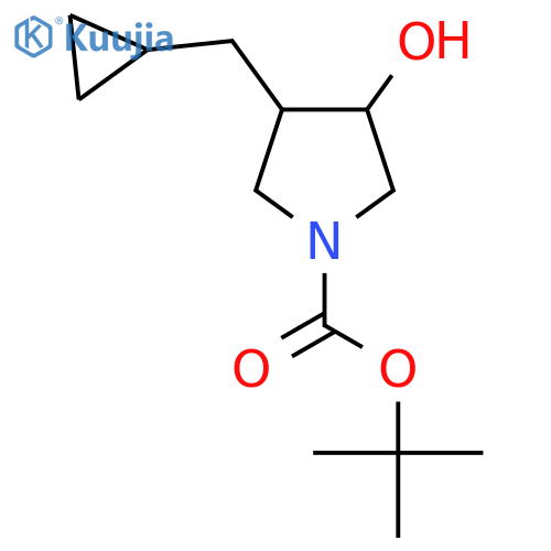 tert-butyl 3-(cyclopropylmethyl)-4-hydroxypyrrolidine-1-carboxylate structure