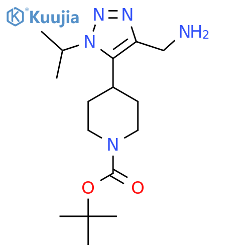 tert-butyl 4-4-(aminomethyl)-1-(propan-2-yl)-1H-1,2,3-triazol-5-ylpiperidine-1-carboxylate structure