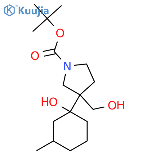 tert-butyl 3-(1-hydroxy-3-methylcyclohexyl)-3-(hydroxymethyl)pyrrolidine-1-carboxylate structure