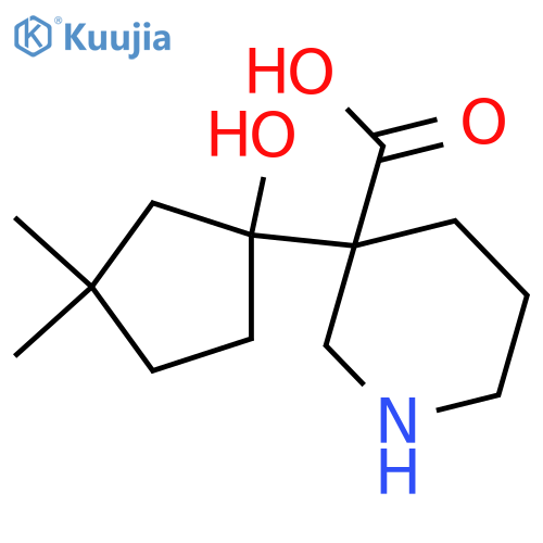 3-(1-hydroxy-3,3-dimethylcyclopentyl)piperidine-3-carboxylic acid structure