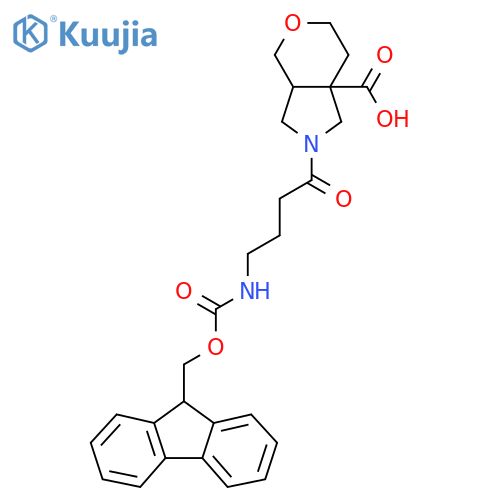 2-4-({(9H-fluoren-9-yl)methoxycarbonyl}amino)butanoyl-octahydropyrano3,4-cpyrrole-7a-carboxylic acid structure