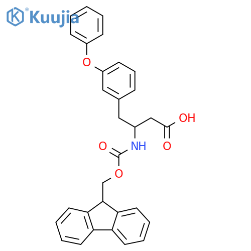 3-({(9H-fluoren-9-yl)methoxycarbonyl}amino)-4-(3-phenoxyphenyl)butanoic acid structure