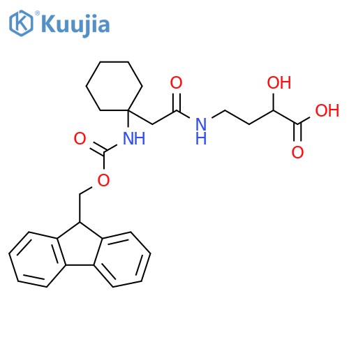 4-{2-1-({(9H-fluoren-9-yl)methoxycarbonyl}amino)cyclohexylacetamido}-2-hydroxybutanoic acid structure