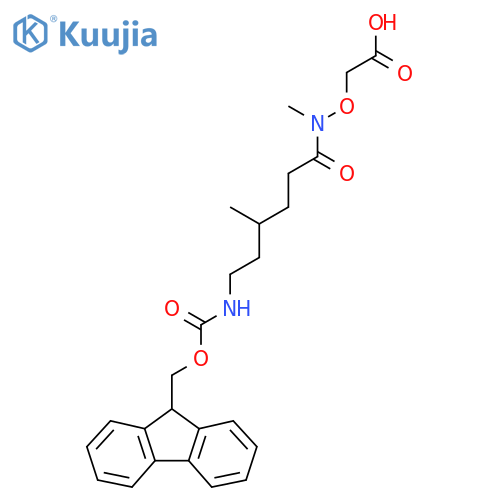 2-{6-({(9H-fluoren-9-yl)methoxycarbonyl}amino)-N,4-dimethylhexanamidooxy}acetic acid structure