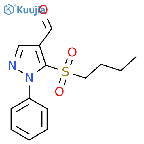 5-(butane-1-sulfonyl)-1-phenyl-1H-pyrazole-4-carbaldehyde structure