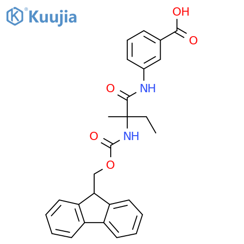 3-2-({(9H-fluoren-9-yl)methoxycarbonyl}amino)-2-methylbutanamidobenzoic acid structure
