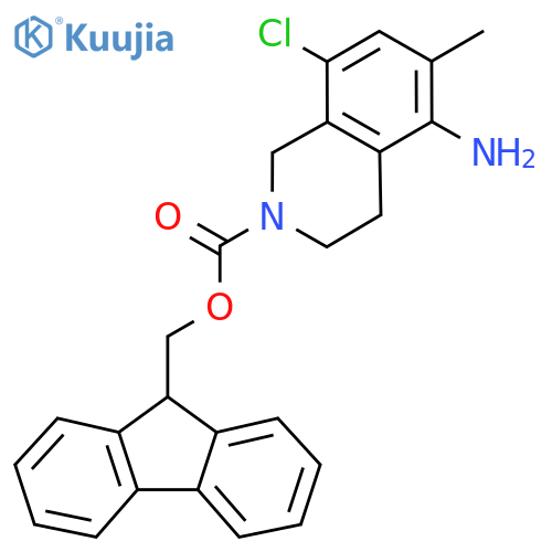 9H-fluoren-9-ylmethyl 5-amino-8-chloro-6-methyl-1,2,3,4-tetrahydroisoquinoline-2-carboxylate structure