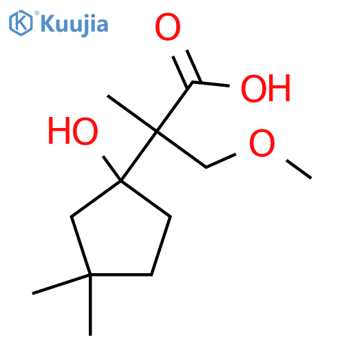 2-(1-Hydroxy-3,3-dimethylcyclopentyl)-3-methoxy-2-methylpropanoic acid structure