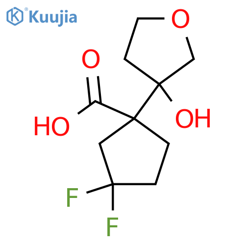 3,3-difluoro-1-(3-hydroxyoxolan-3-yl)cyclopentane-1-carboxylic acid structure