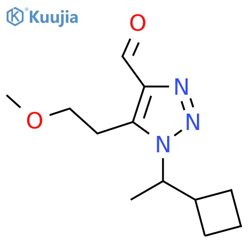 1-(1-cyclobutylethyl)-5-(2-methoxyethyl)-1H-1,2,3-triazole-4-carbaldehyde structure