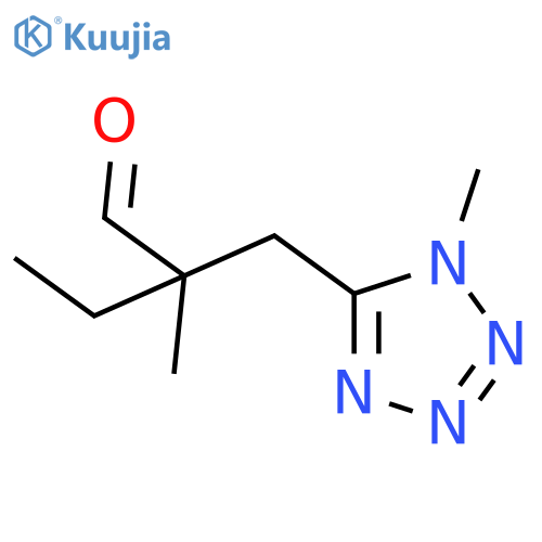 2-methyl-2-(1-methyl-1H-1,2,3,4-tetrazol-5-yl)methylbutanal structure
