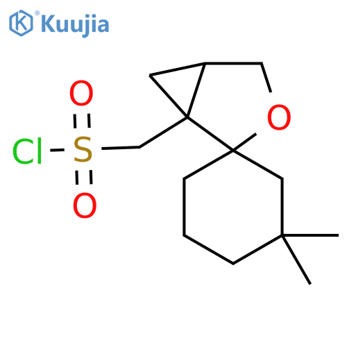 5',5'-dimethyl-3-oxaspirobicyclo3.1.0hexane-2,1'-cyclohexane-1-ylmethanesulfonyl chloride structure