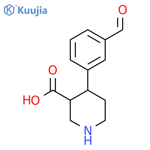 4-(3-formylphenyl)piperidine-3-carboxylic acid structure