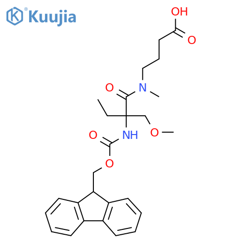 4-2-({(9H-fluoren-9-yl)methoxycarbonyl}amino)-2-(methoxymethyl)-N-methylbutanamidobutanoic acid structure