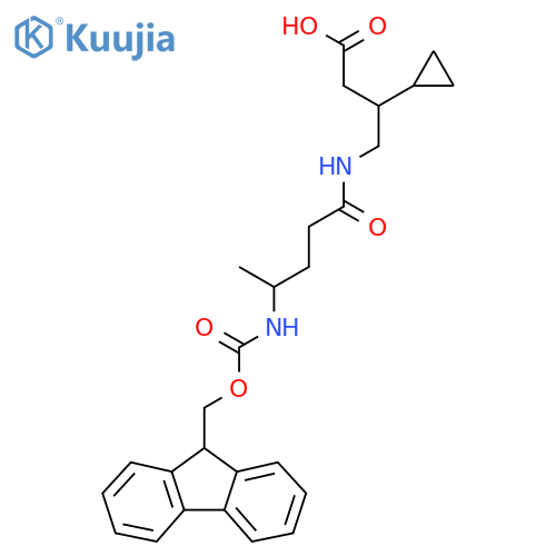 3-cyclopropyl-4-4-({(9H-fluoren-9-yl)methoxycarbonyl}amino)pentanamidobutanoic acid structure