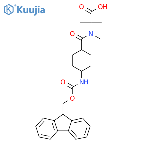 2-{1-4-({(9H-fluoren-9-yl)methoxycarbonyl}amino)cyclohexyl-N-methylformamido}-2-methylpropanoic acid structure