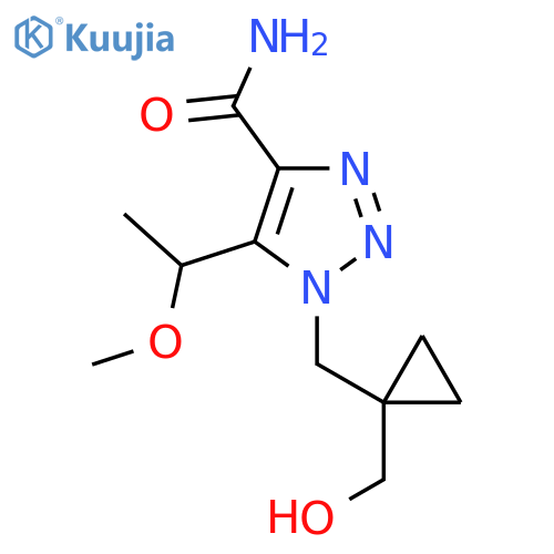 1-{1-(hydroxymethyl)cyclopropylmethyl}-5-(1-methoxyethyl)-1H-1,2,3-triazole-4-carboxamide structure
