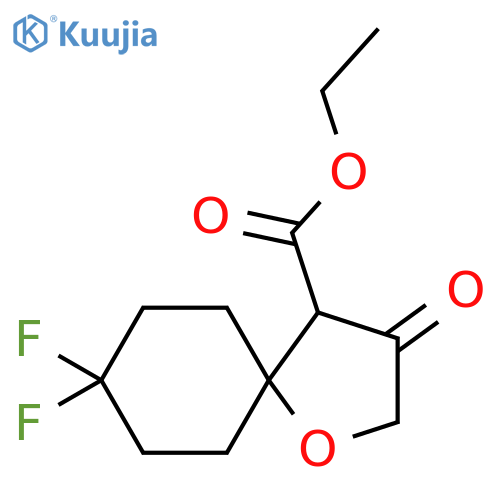 ethyl 8,8-difluoro-3-oxo-1-oxaspiro4.5decane-4-carboxylate structure