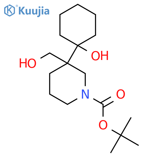 Tert-butyl 3-(1-hydroxycyclohexyl)-3-(hydroxymethyl)piperidine-1-carboxylate structure