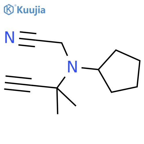 2-cyclopentyl(2-methylbut-3-yn-2-yl)aminoacetonitrile structure