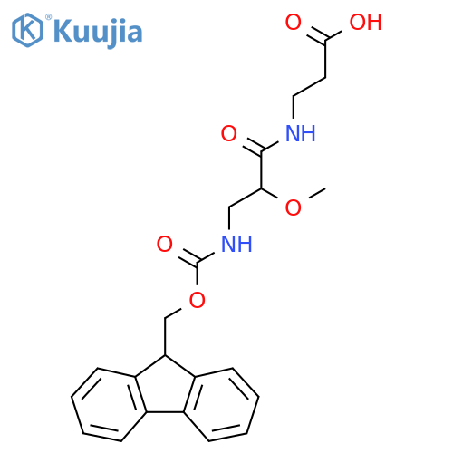 3-3-({(9H-fluoren-9-yl)methoxycarbonyl}amino)-2-methoxypropanamidopropanoic acid structure