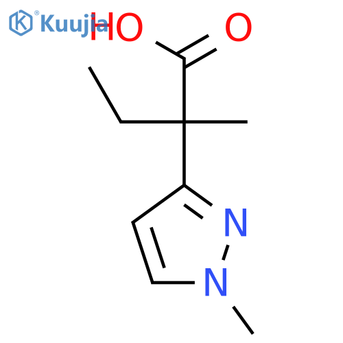 2-methyl-2-(1-methyl-1H-pyrazol-3-yl)butanoic acid structure