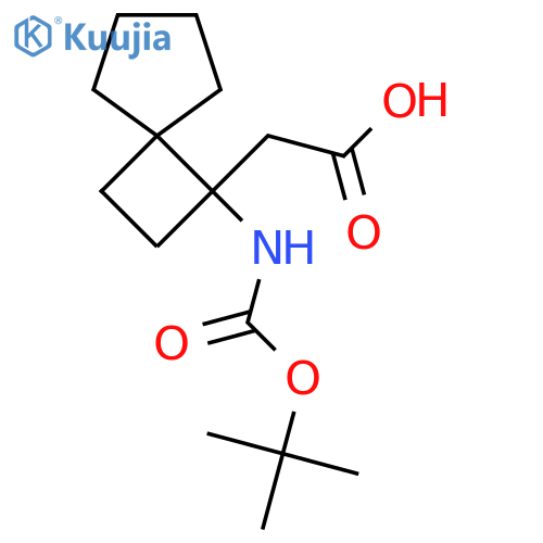 2-(1-{(tert-butoxy)carbonylamino}spiro3.4octan-1-yl)acetic acid structure
