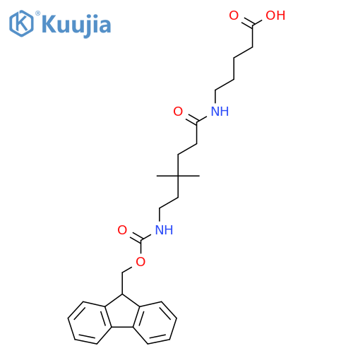 5-6-({(9H-fluoren-9-yl)methoxycarbonyl}amino)-4,4-dimethylhexanamidopentanoic acid structure