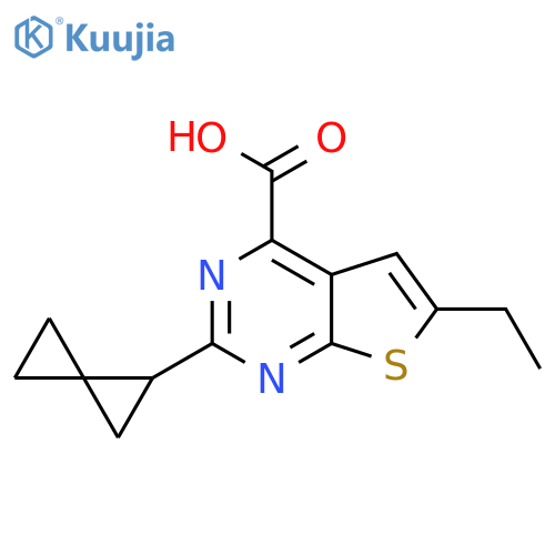 6-ethyl-2-{spiro2.2pentan-1-yl}thieno2,3-dpyrimidine-4-carboxylic acid structure
