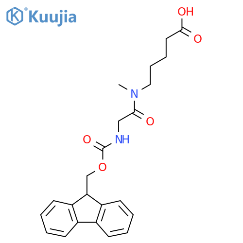5-2-({(9H-fluoren-9-yl)methoxycarbonyl}amino)-N-methylacetamidopentanoic acid structure